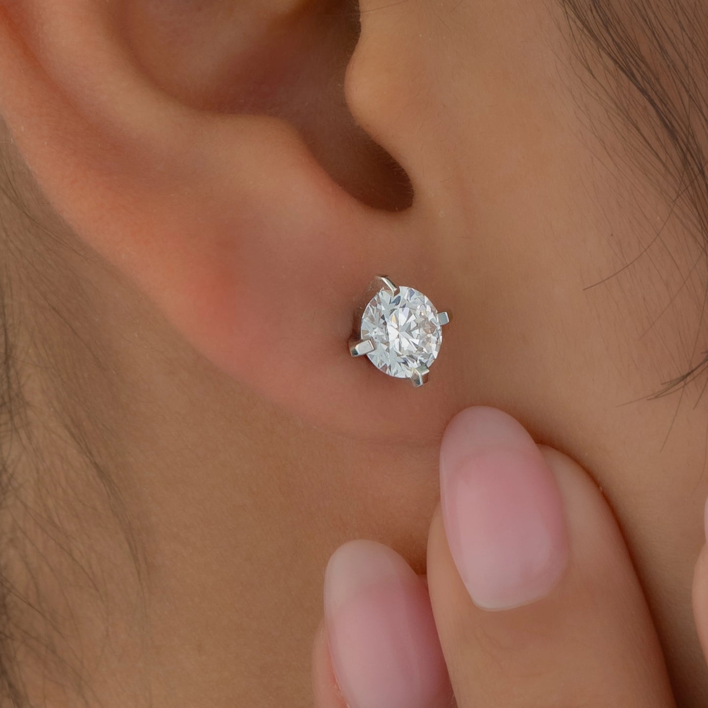 Aretes Diamante Redondo Lab