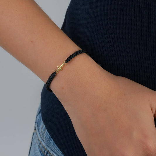 Pulsera Tejida Mini Cruz