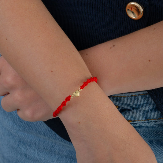 Pulsera Tejida Corazon