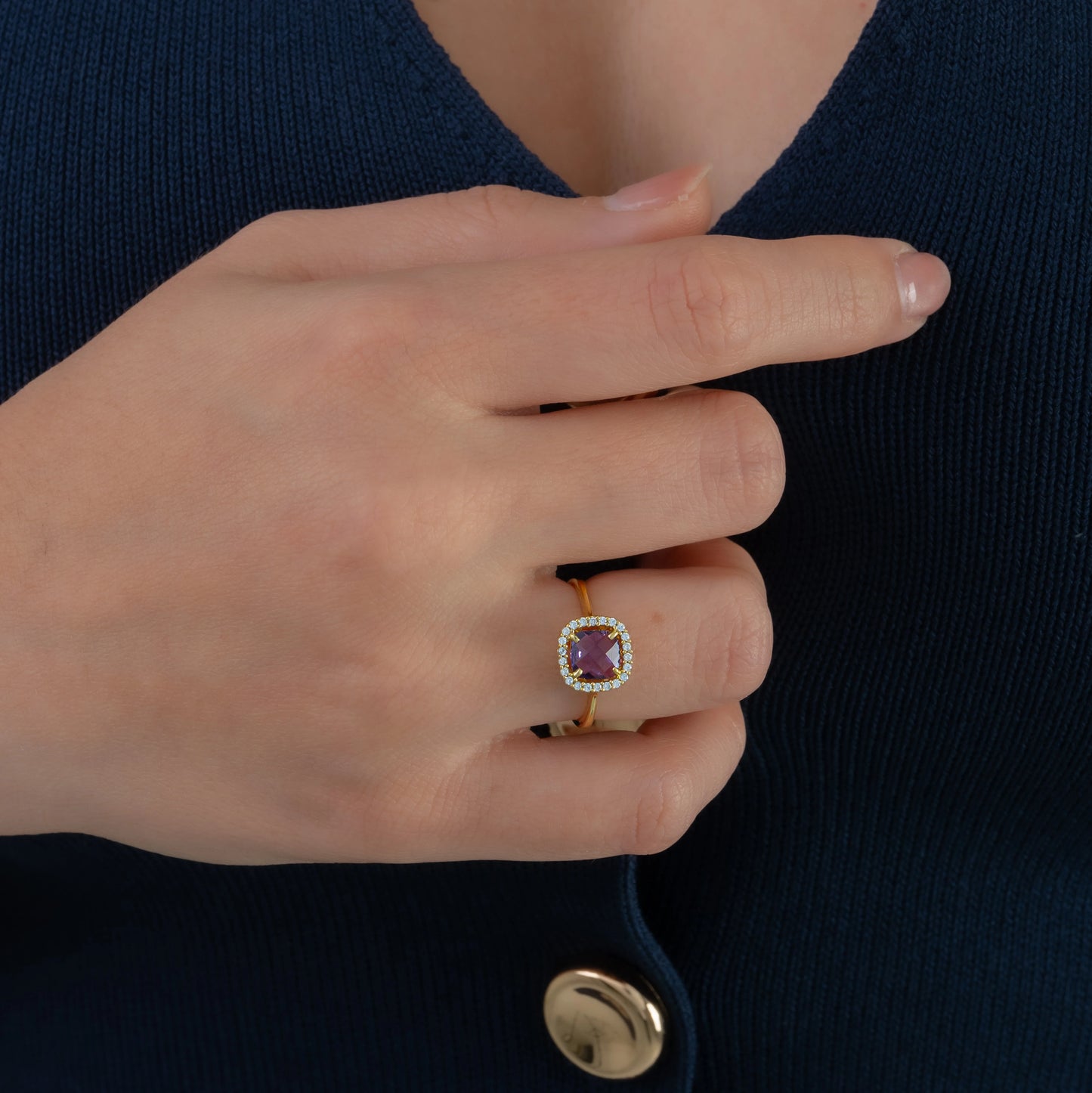 Anillo Lila Talla 6