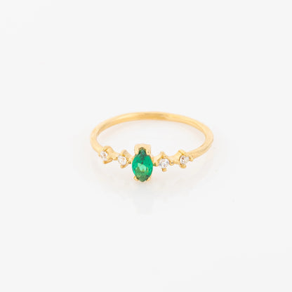 Anillo Oval Verde Talla 4 3/4