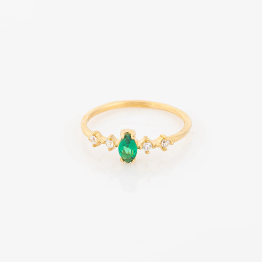 Anillo Oval Verde Talla 4 3/4