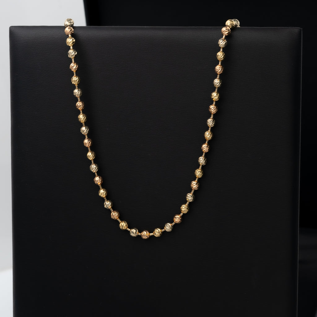 Cadena T.Militar Tres Oros Diamantado 60cm