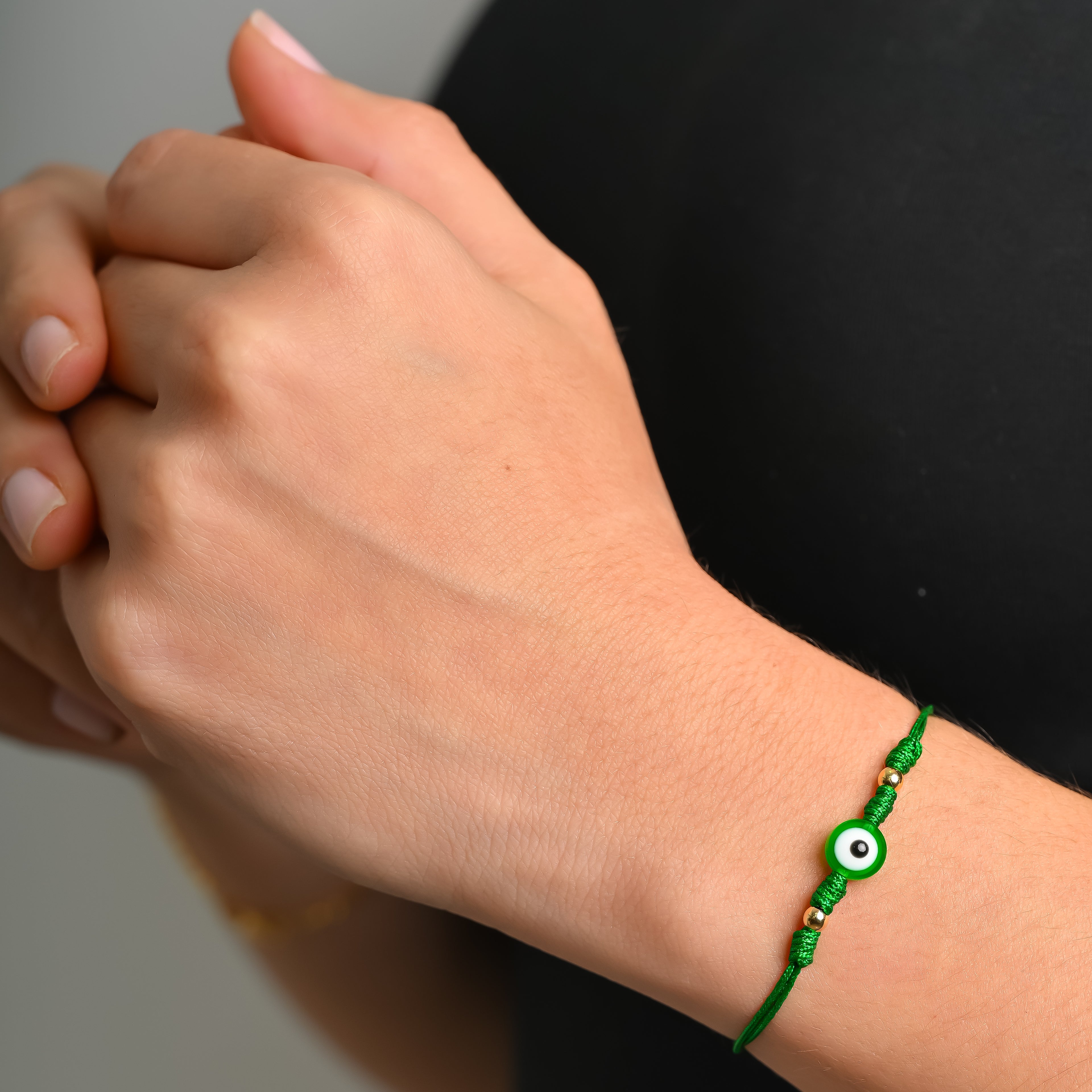 Pulsera Tejida Ojo Turco Verde