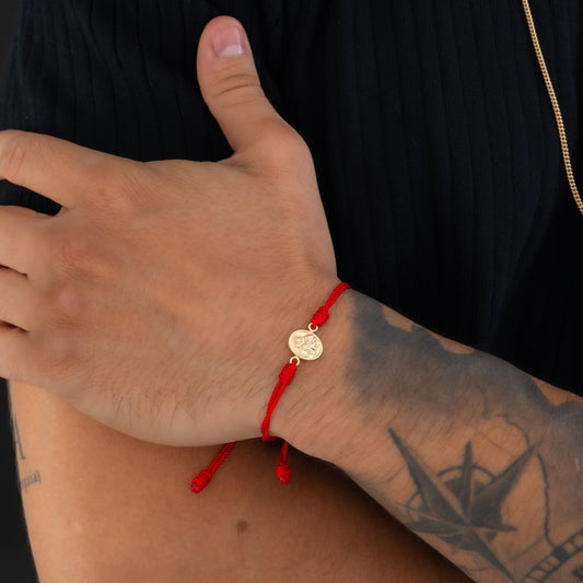 Pulsera Tejida+Dije Virgen