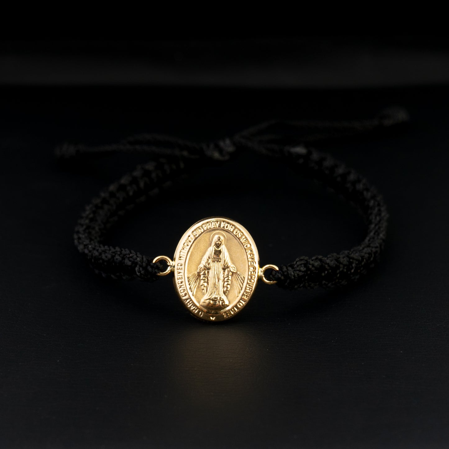 Pulsera Tejida+Dije Virgen