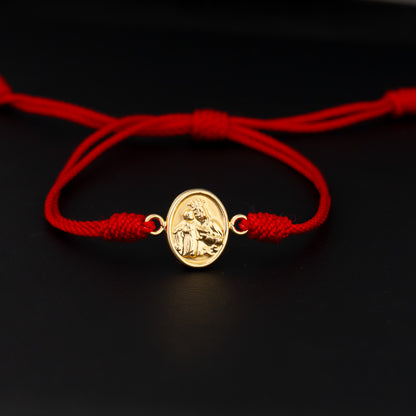 Pulsera Tejida+Dije Virgen
