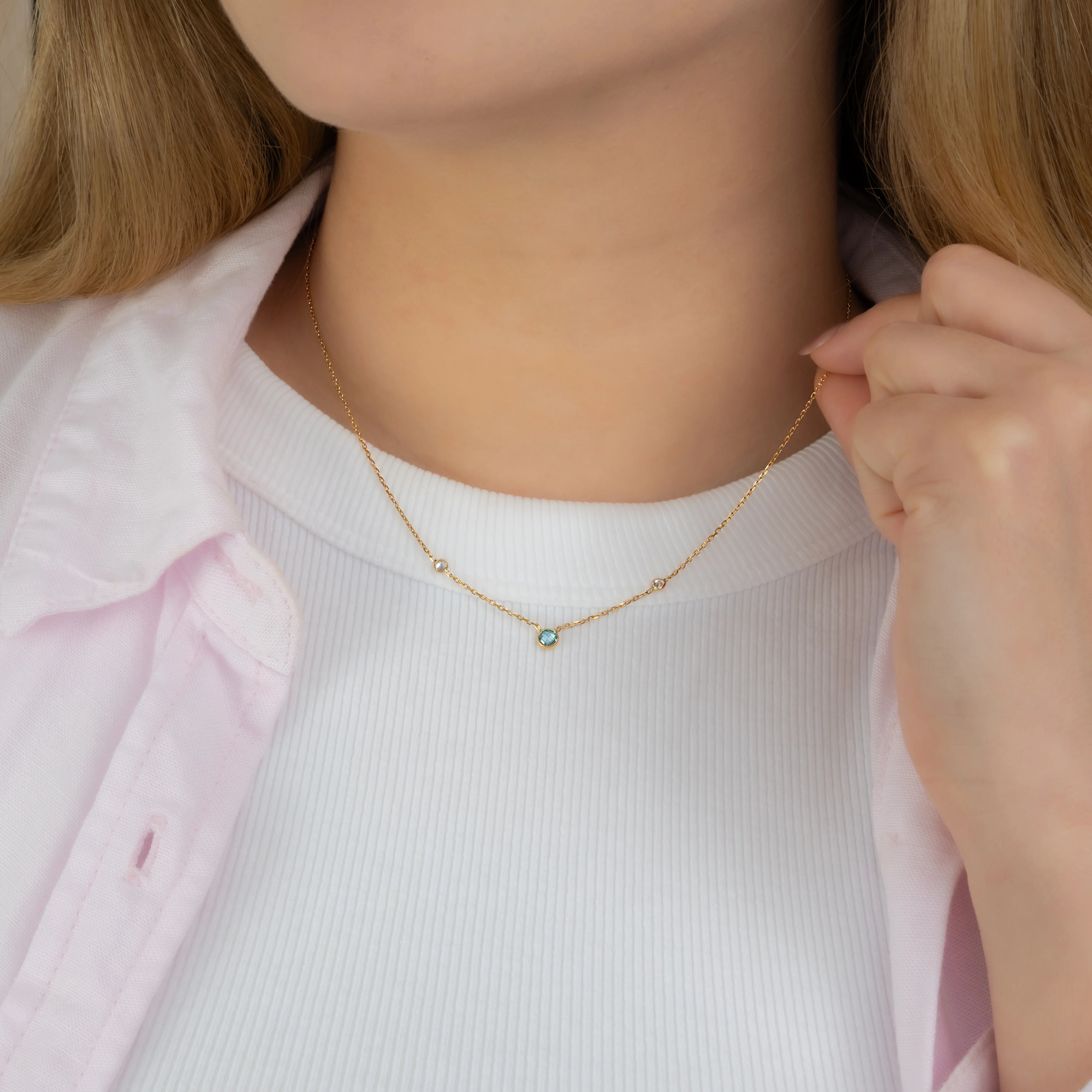 Cadena Cristal Celeste