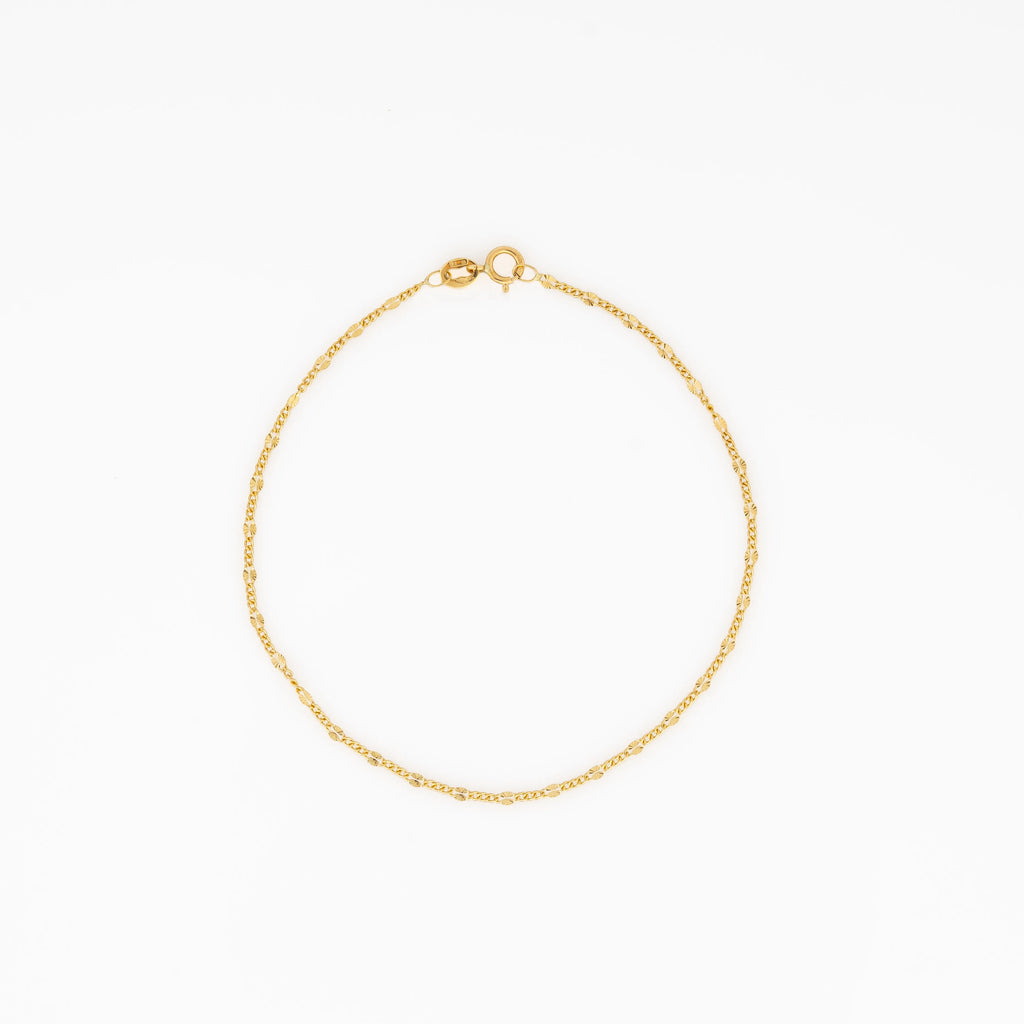 Pulsera Hojuelas De Oro 18cm