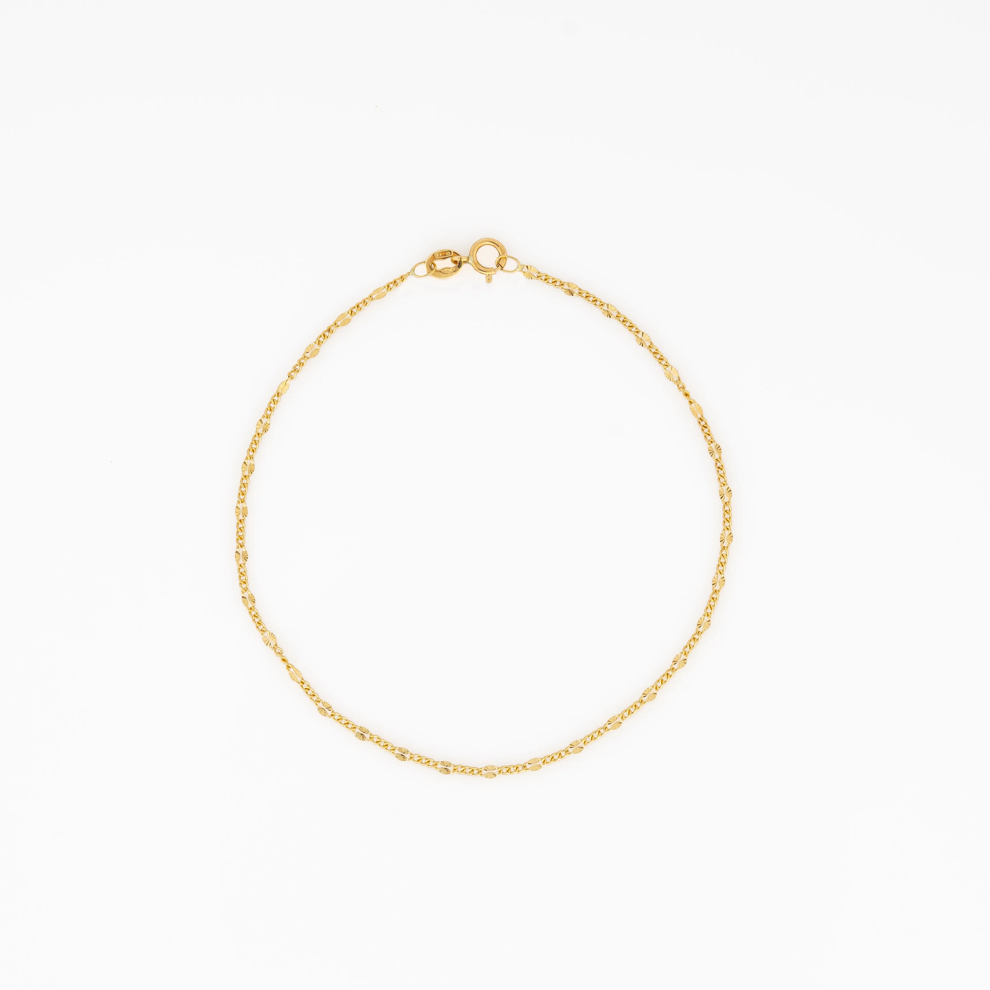 Pulsera Hojuelas De Oro 18cm