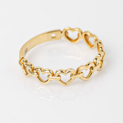 Anillo Cadena De Corazones Talla 7 3/4