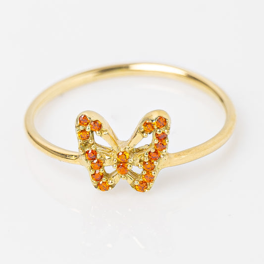 Anillo Mariposa Naranja Talla 6