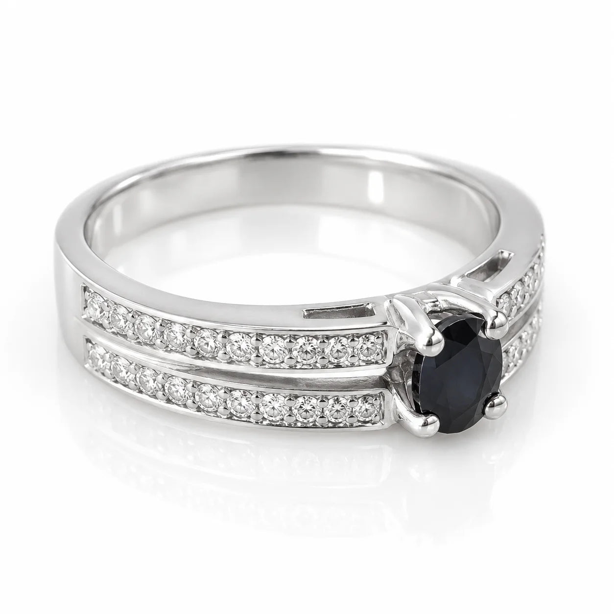 Anillo Zafiro & Diamantes Talla 9 1/4