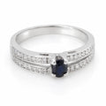 Anillo Zafiro & Diamantes Talla 9 1/4