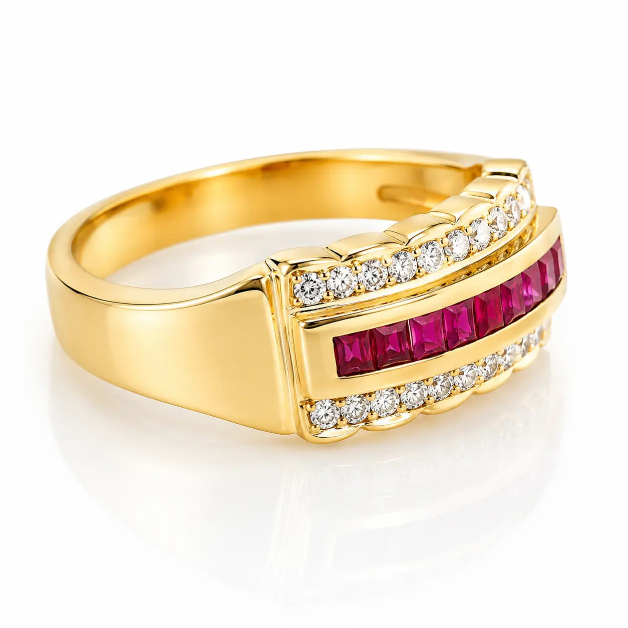 Anillo Rubi & Diamantes Talla 5 3/4
