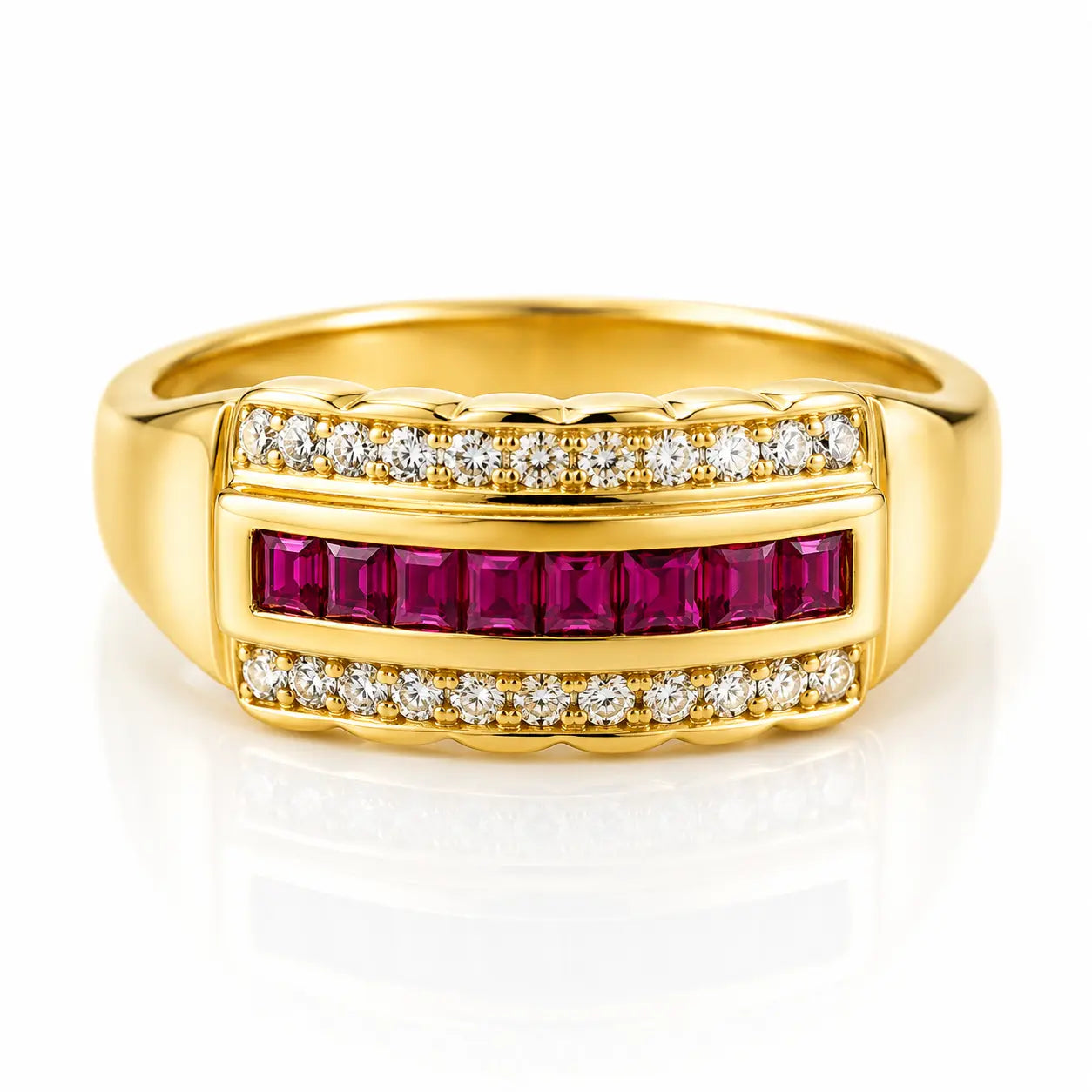 Anillo Rubi & Diamantes Talla 5 3/4