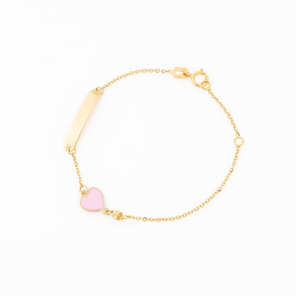 Pulsera Bebe Corazon Rosa