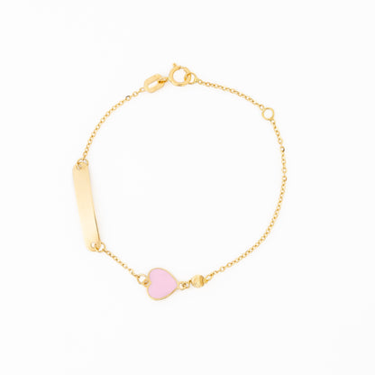 Pulsera Bebe Corazon Rosa
