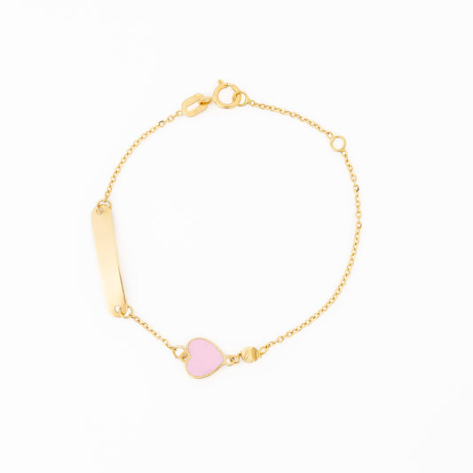 Pulsera Bebe Corazon Rosa