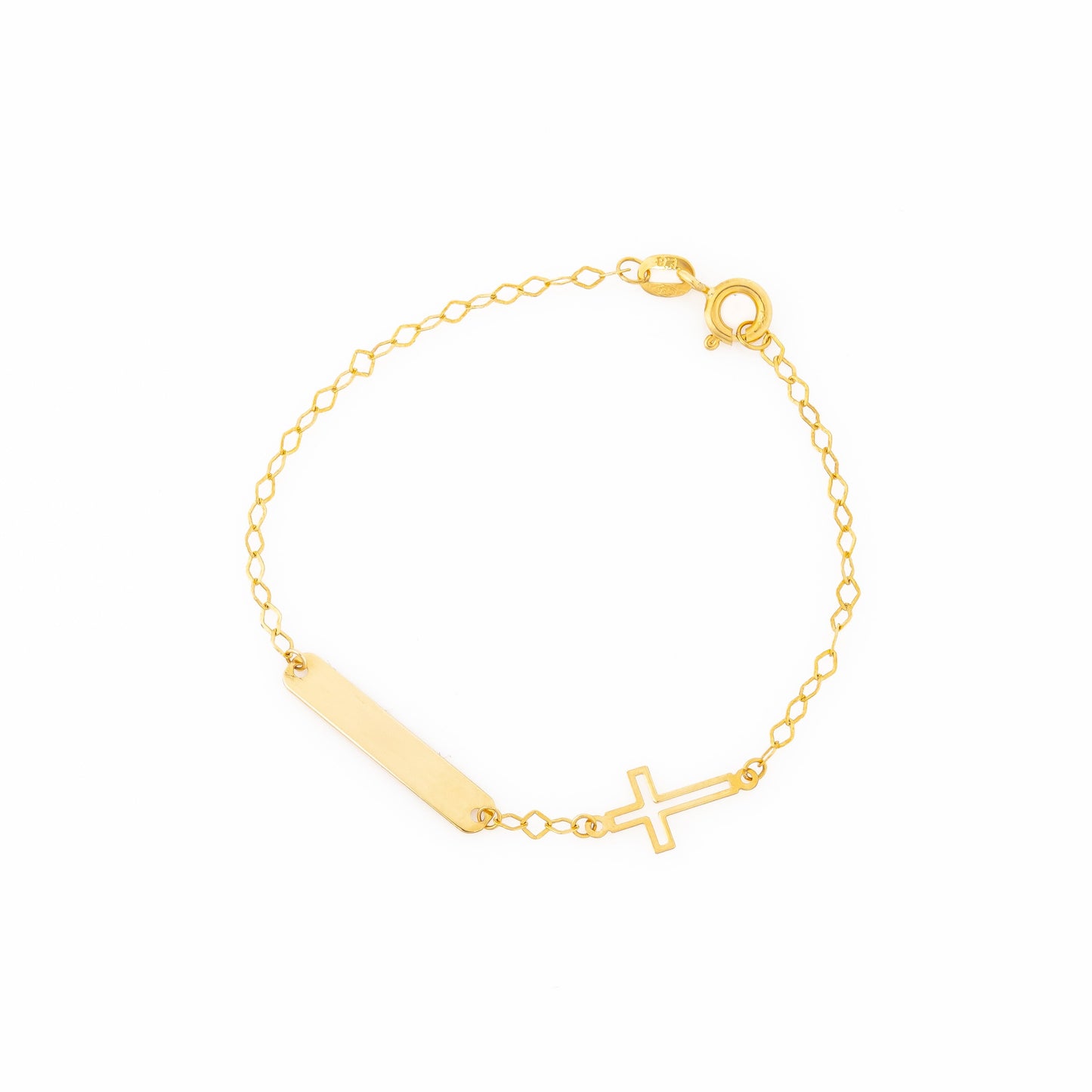 Pulsera Placa & Cruz