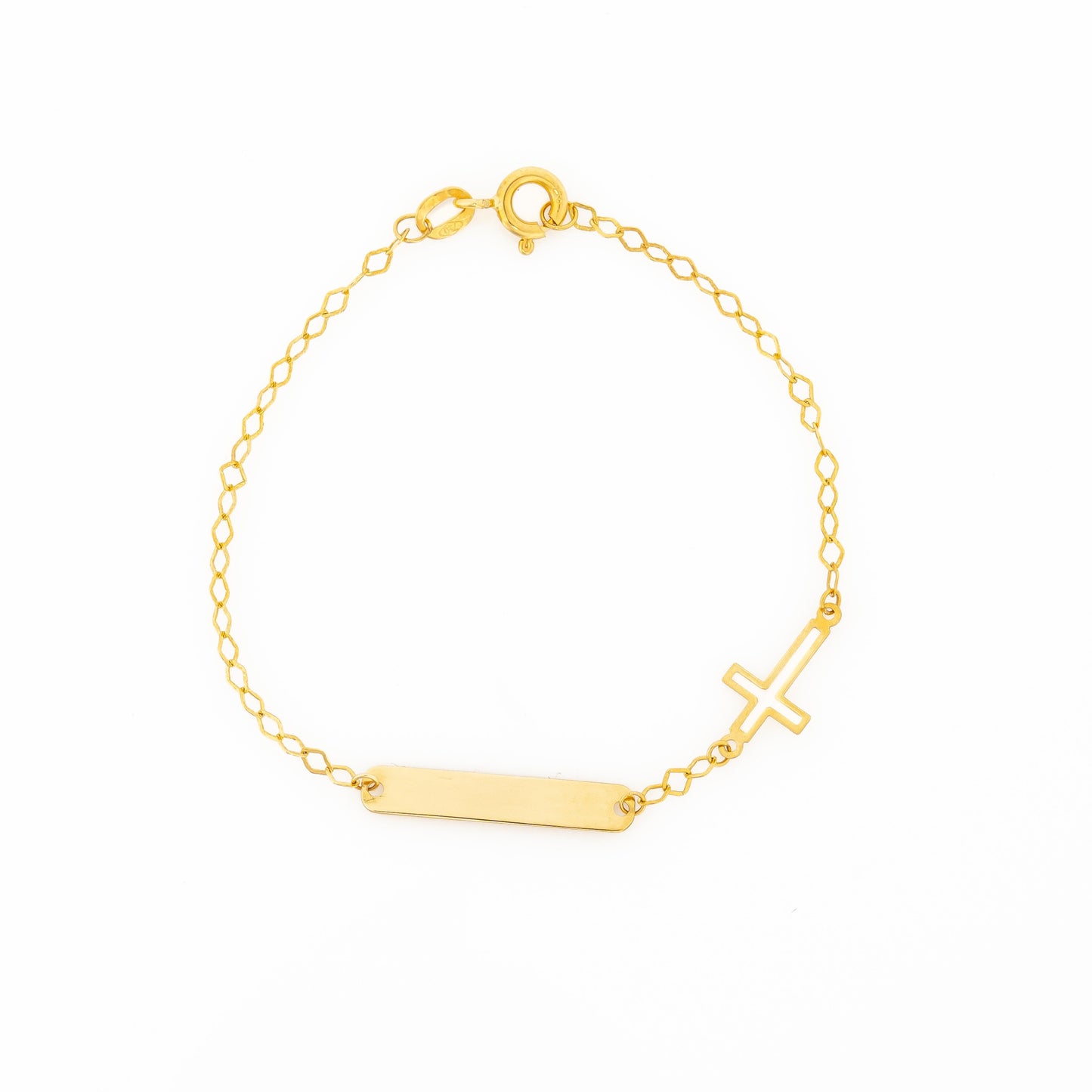 Pulsera Placa & Cruz