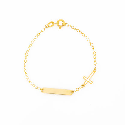 Pulsera Placa & Cruz
