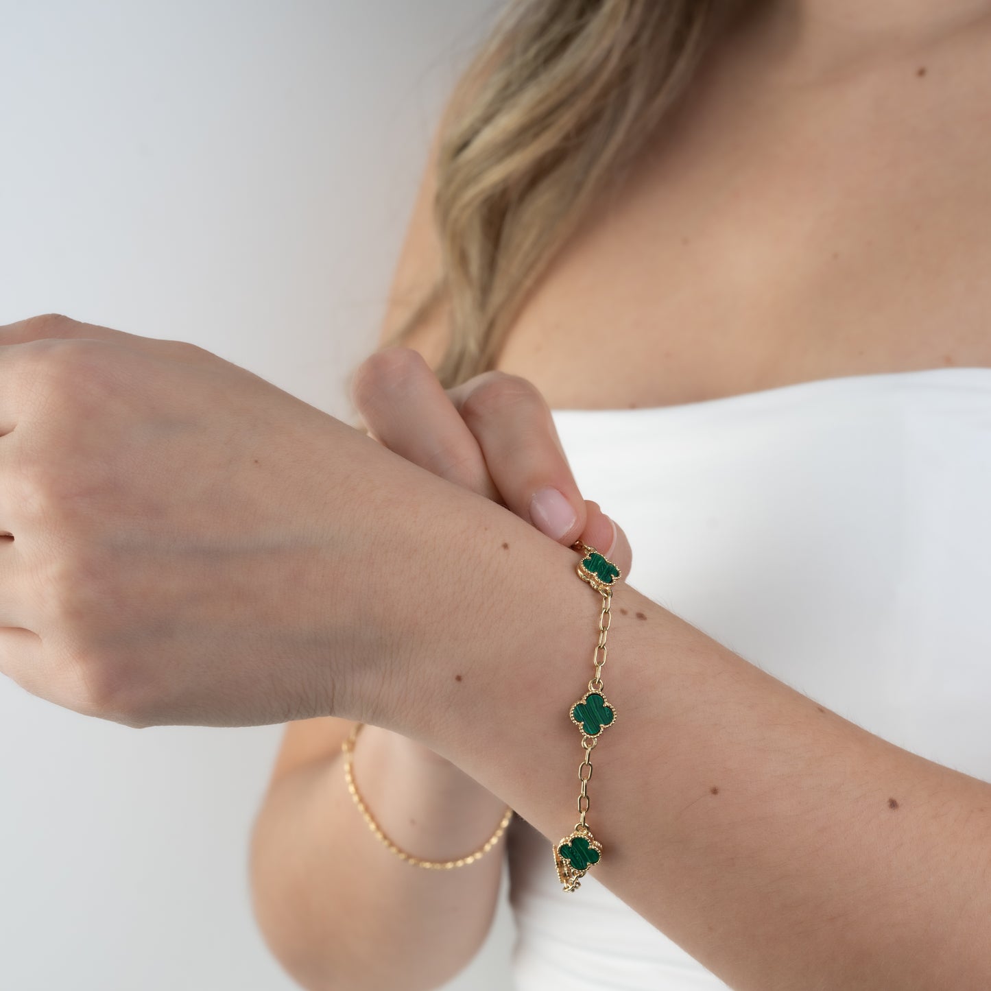 Pulsera Trébol Verde 18cm