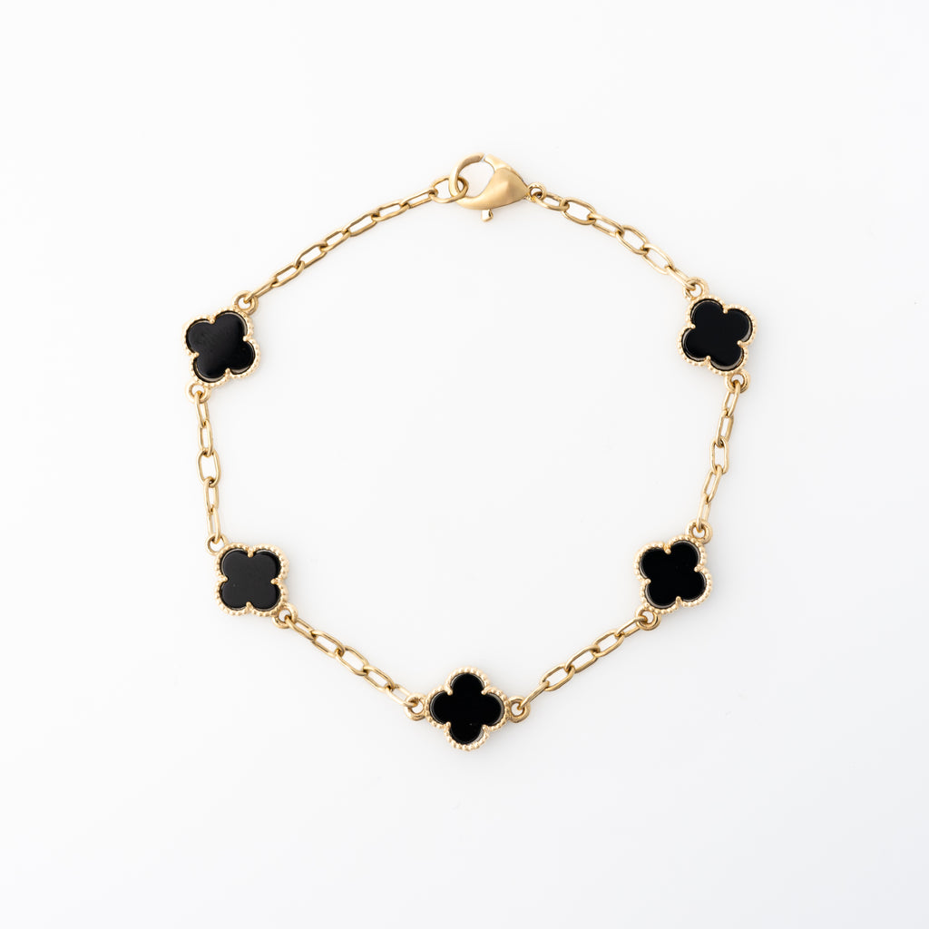 Pulsera Trébol Negro 18cm