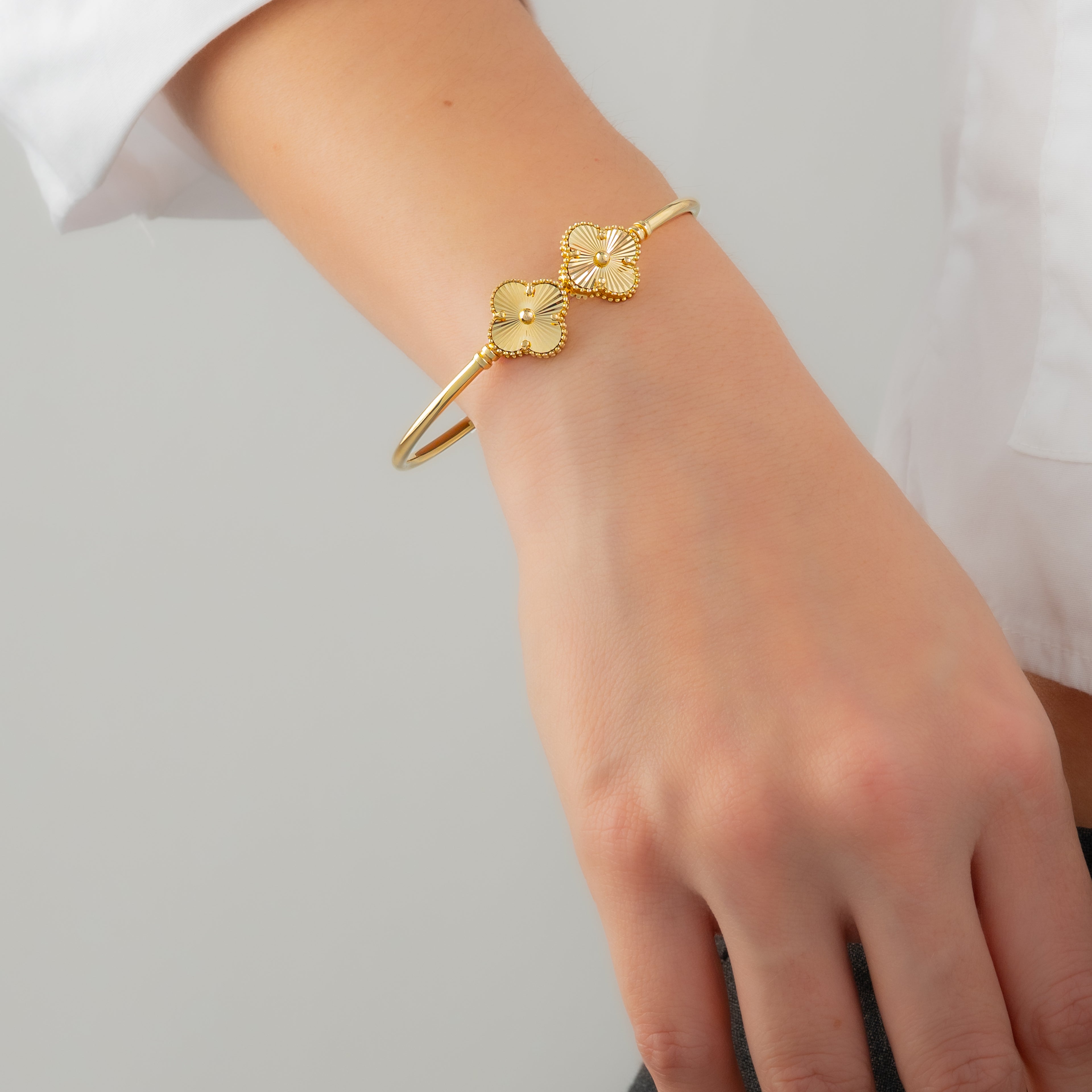 Pulsera Trébol Diamantado 17cm