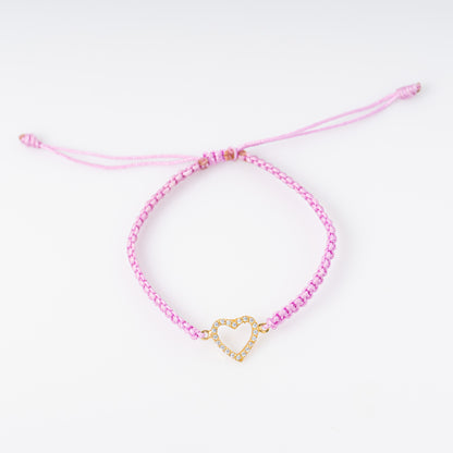 Pulsera Tejida+Dije Corazon Casting