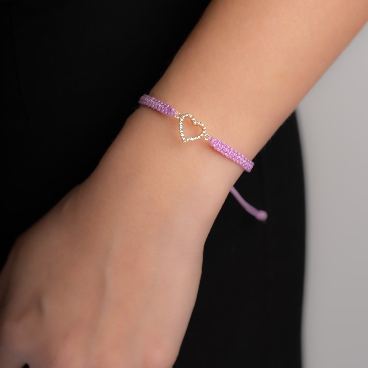 Pulsera Tejida+Dije Corazon Casting