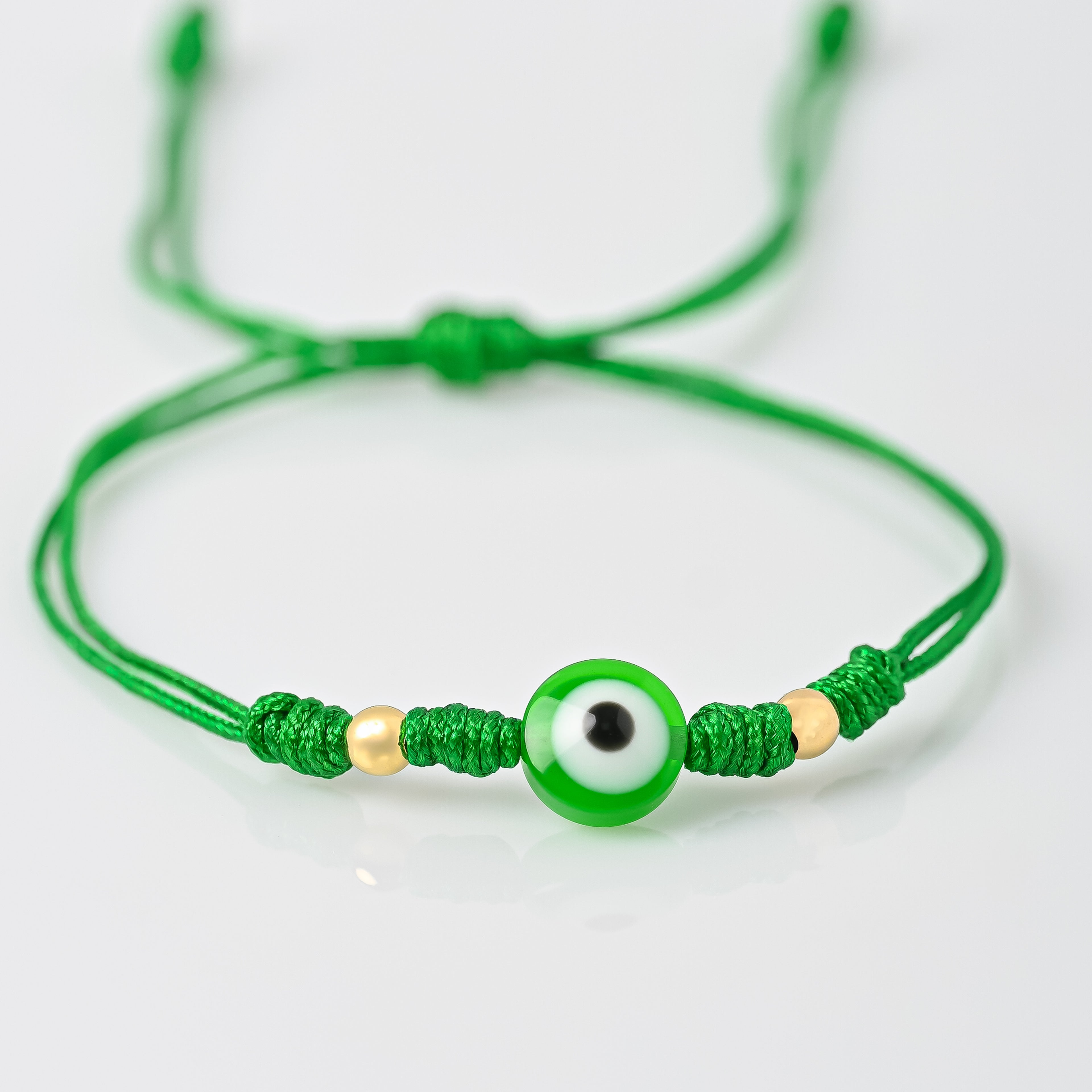 Pulsera Tejida Ojo Turco Verde