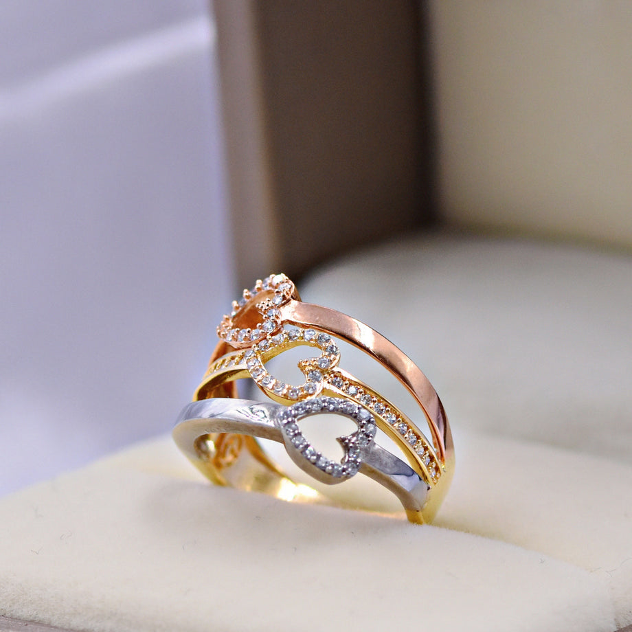 Anillo Trio de Corazones Talla 6 La Guaca Joyeros