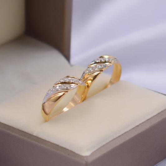 two lines wedding ring